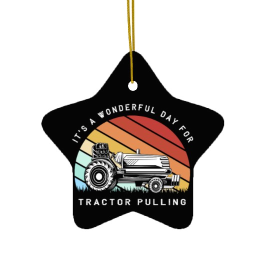 Tractor Pulling Driver Tractors Ceramic Ornaments