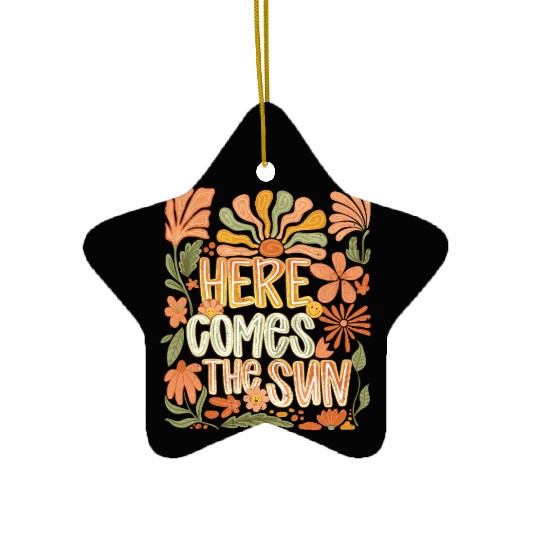 Here Come the Sun Summer Vacation Ceramic Ornaments