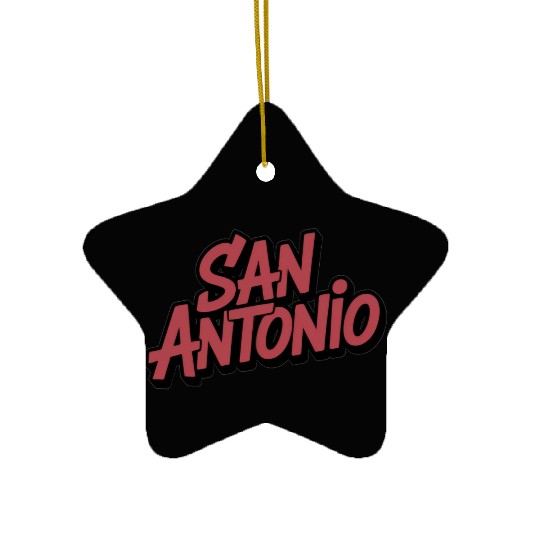 San Antonio Text Design Ceramic Ornaments