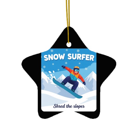 Snow Surfer - Snowboarding Ceramic Ornaments
