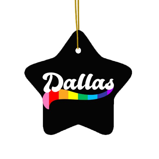 Dallas Texas rainbow gay pride TX LGBTQ rights Ceramic Ornaments