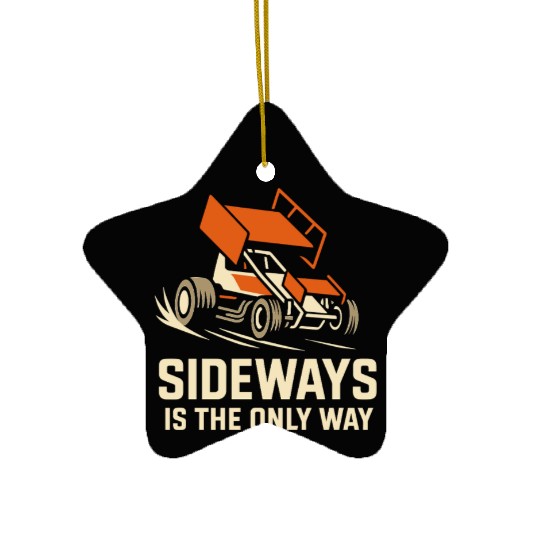 Sprint Car Racing Dirt Track Speed Oval Race Ceramic Ornaments