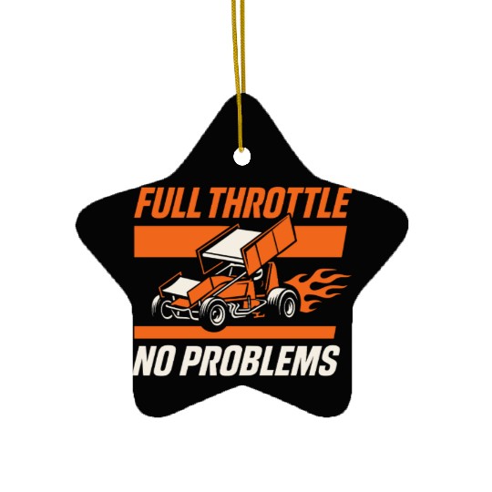 Sprint Car Racing Dirt Track Speed Oval Race Ceramic Ornaments