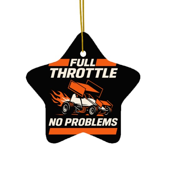 Sprint Car Racing Dirt Track Speed Oval Race Ceramic Ornaments