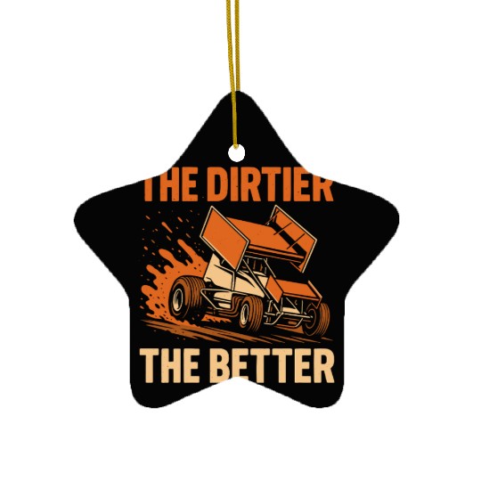 Sprint Car Racing Dirt Track Speed Oval Race Ceramic Ornaments
