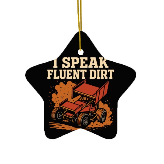Sprint Car Racing Dirt Track Speed Oval Race Ceramic Ornaments