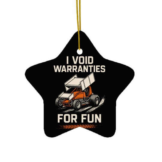 Sprint Car Racing Dirt Track Speed Oval Race Ceramic Ornaments