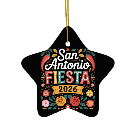 San Antonio 2026 Fiesta Cinco De Mayo Texas Ceramic Ornaments