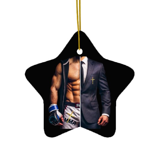 MMA Fighter Business Man Best of both worlds Ceramic Ornaments
