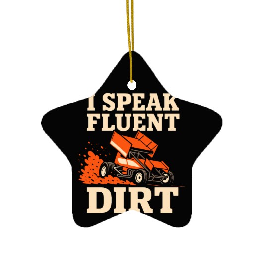 Sprint Car Racing Dirt Track Speed Oval Race Ceramic Ornaments