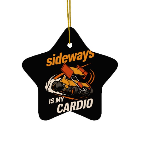 Sprint Car Racing Dirt Track Speed Oval Race Ceramic Ornaments