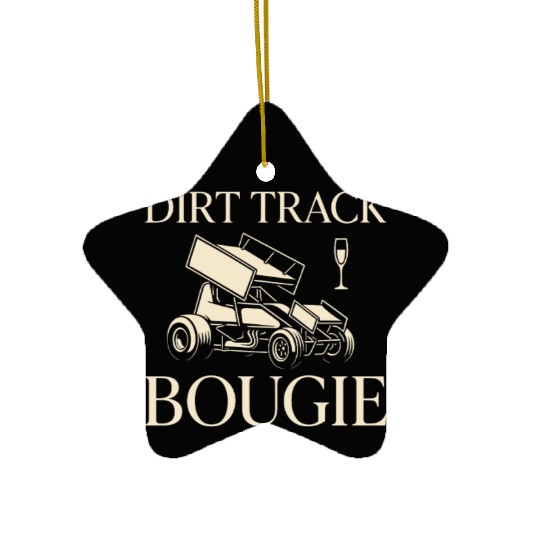 Sprint Car Racing Dirt Track Speed Oval Race Ceramic Ornaments