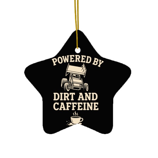 Sprint Car Racing Dirt Track Speed Oval Race Ceramic Ornaments