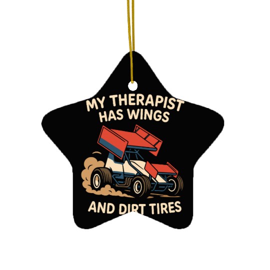 Sprint Car Racing Dirt Track Speed Oval Race Ceramic Ornaments