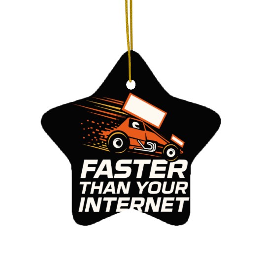 Sprint Car Racing Dirt Track Speed Oval Race Ceramic Ornaments