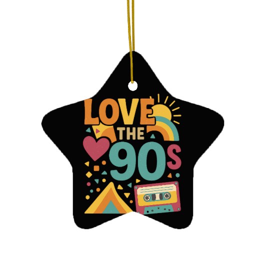 Retro 90s Love – V Ceramic Ornaments