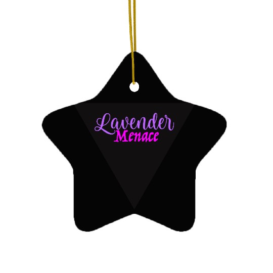 Lavender Menace Black Triangle Ceramic Ornaments