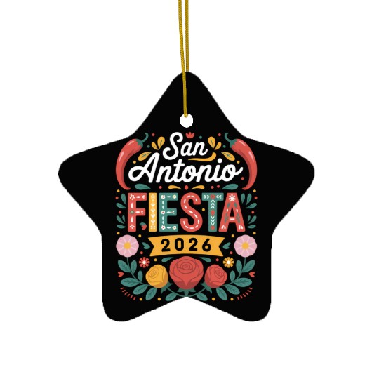 San Antonio 2026 Fiesta Cinco De Mayo Texas Ceramic Ornaments