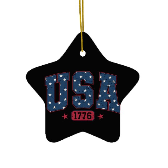 Usa 1776 Svg 4th of July Usa Varsity Ceramic Ornaments