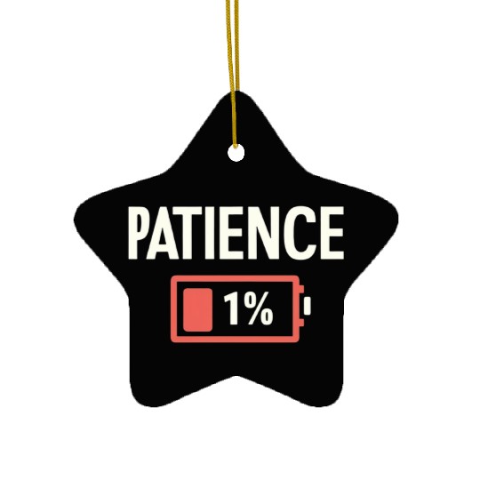 Patience: 1% Remaining – Battery of Sanity Drained Ceramic Ornaments