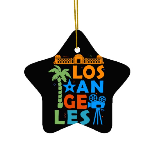 Los Angeles California Men Women Hollywood Ceramic Ornaments