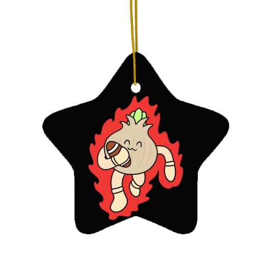 Cute rugby onion Ceramic Ornaments