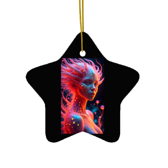 Digital Phoenix - Ethereal Woman with Etherea Ener Ceramic Ornaments