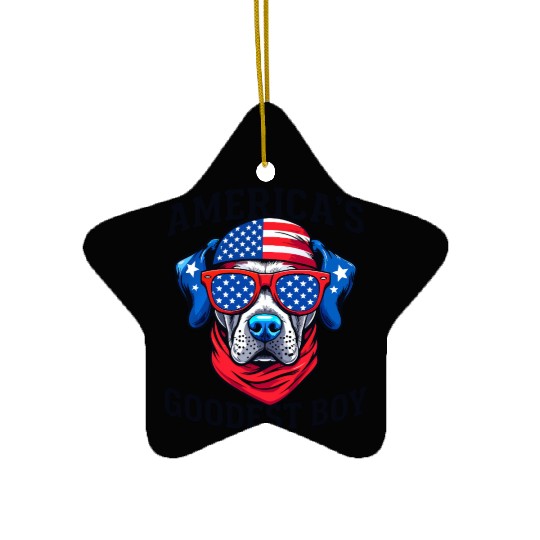 America’s Goodest Boy Dog Ceramic Ornaments