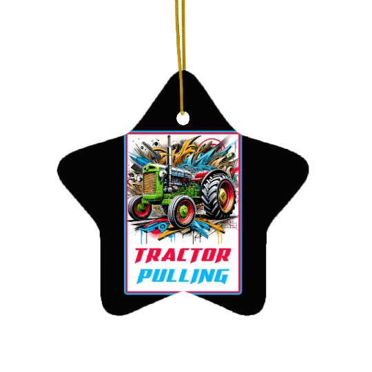 Tractor Pulling Power Ceramic Ornaments
