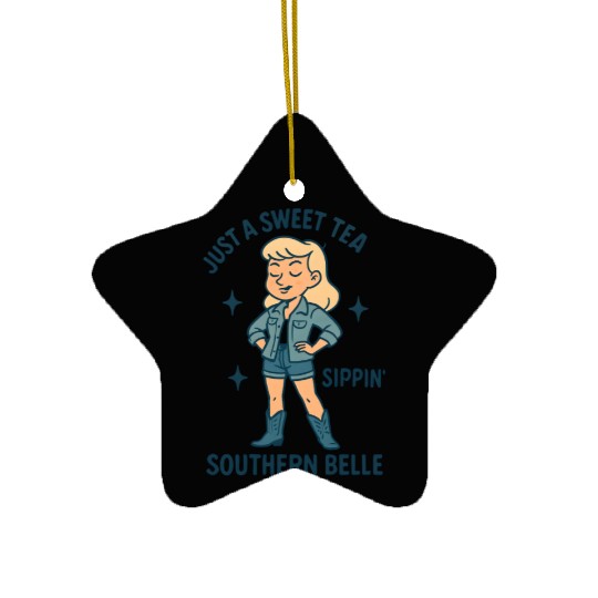 Sweet Tea Southern Belle Ceramic Ornaments