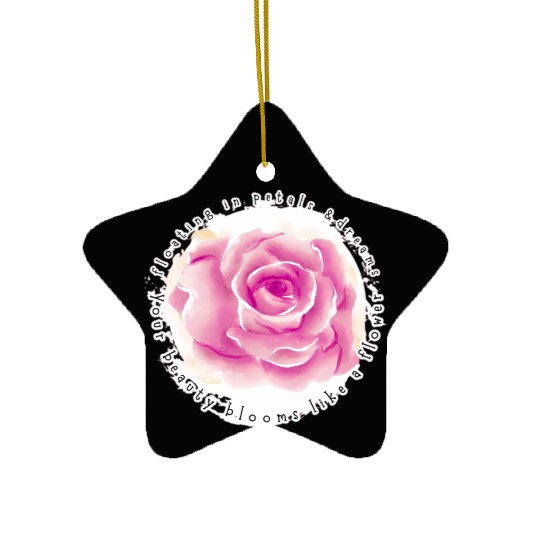 Beauty in Bloom – Pink Rose Design for Girls Ceramic Ornaments