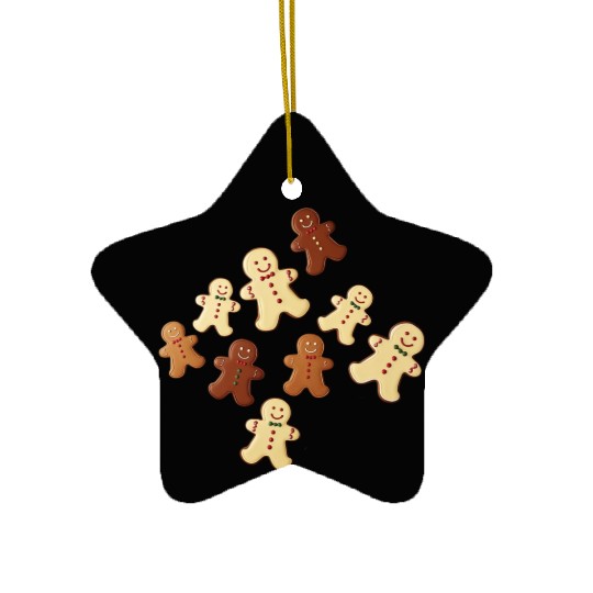 Gingerbread Man Cookie Christmas Ceramic Ornaments