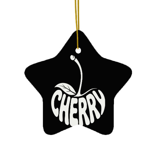 Sweet Cherry Word Art Ceramic Ornaments