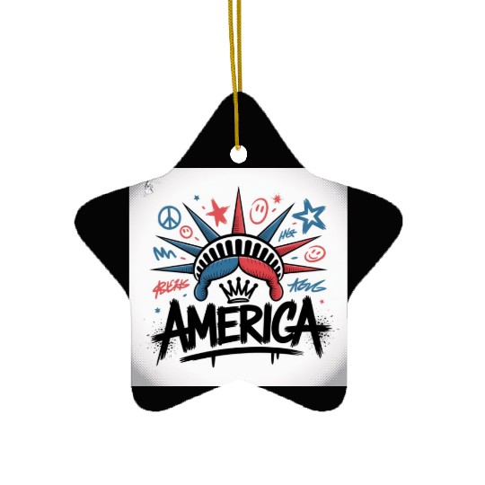 Statue of Liberty USA Graffiti Zero Limit Brand Ceramic Ornaments