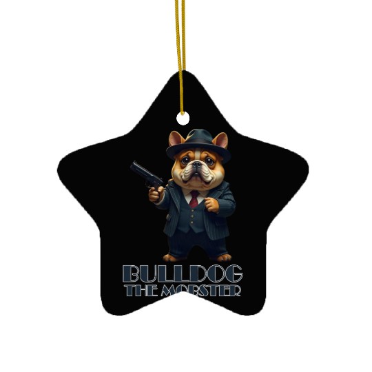 Bulldog the Mobster Ceramic Ornaments
