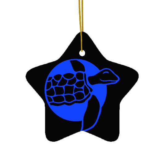 Water turtle child cute swims happy drawing Comic Ceramic Ornaments