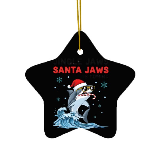 Jingle Jaws – Santa Jaws Is Coming to Town Ceramic Ornaments