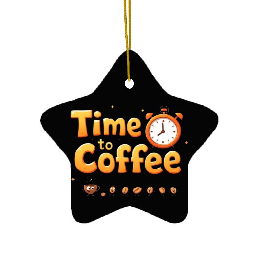 Time to Coffee Playful Design Ceramic Ornaments
