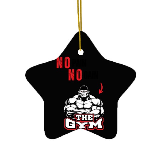 No Pain No Gain – Strongman Gorilla Gym  Ceramic Ornaments