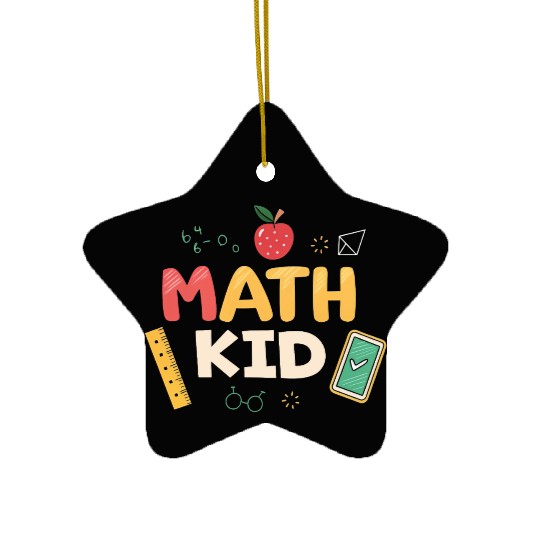 Math Kid - Cute Back to School Design for Kids Ceramic Ornaments