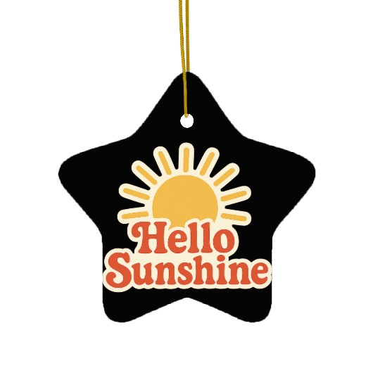 Sunrise Hello Sunshine Illustration Ceramic Ornaments
