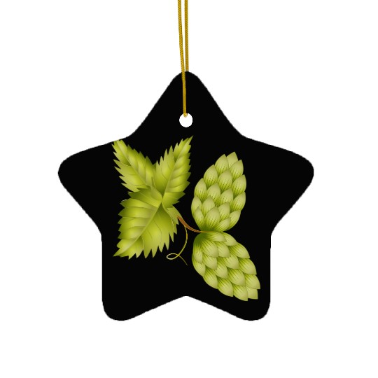 Hops and Hop Leaf – Natural Beer Motif Ceramic Ornaments