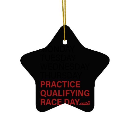 monday tuesday wednesday thursday practice qual Ceramic Ornaments