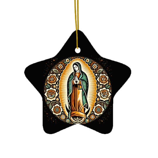 Our Lady of Guadalupe Mother Mary Art Ceramic Ornaments