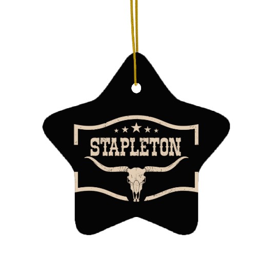 Classic Stapleton Cow Name Vintage Bull Skull Ceramic Ornaments