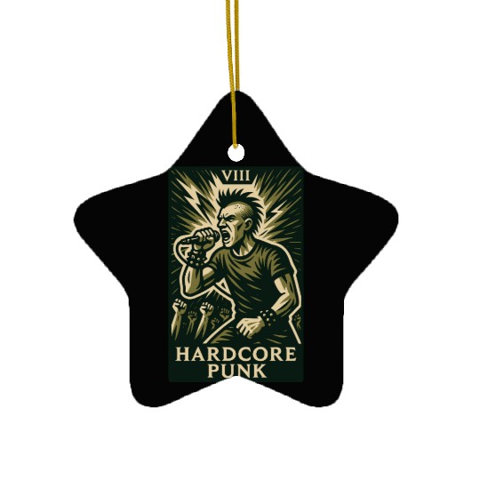 Hardcore Punk (Card VIII) Ceramic Ornaments
