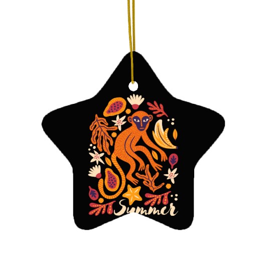 Tropical Monkey Summer Ceramic Ornaments Design