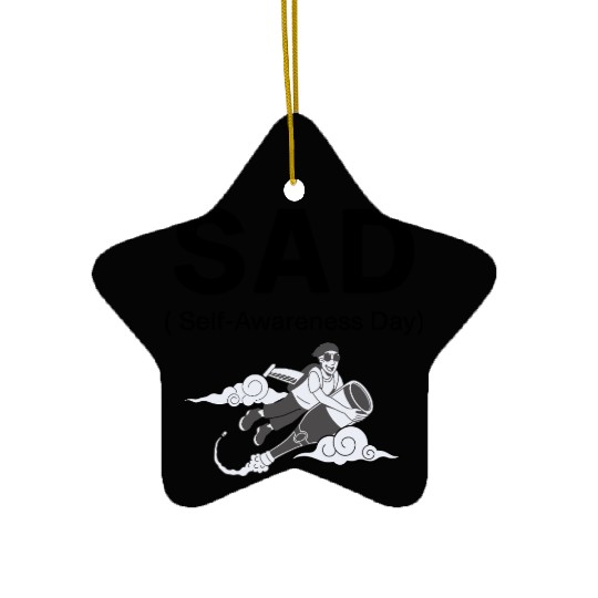 SAD – Self-Awareness Day Ceramic Ornaments for Happy Lone Wolves