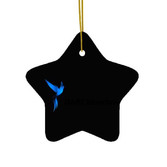 DM Blue Hummingbird Logo Dark Ceramic Ornaments