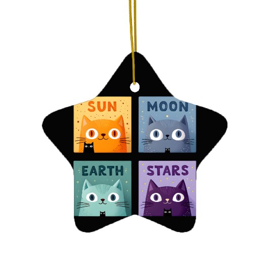 Funny Cat Ceramic Ornaments | Retro Cat Meme Ceramic Ornaments